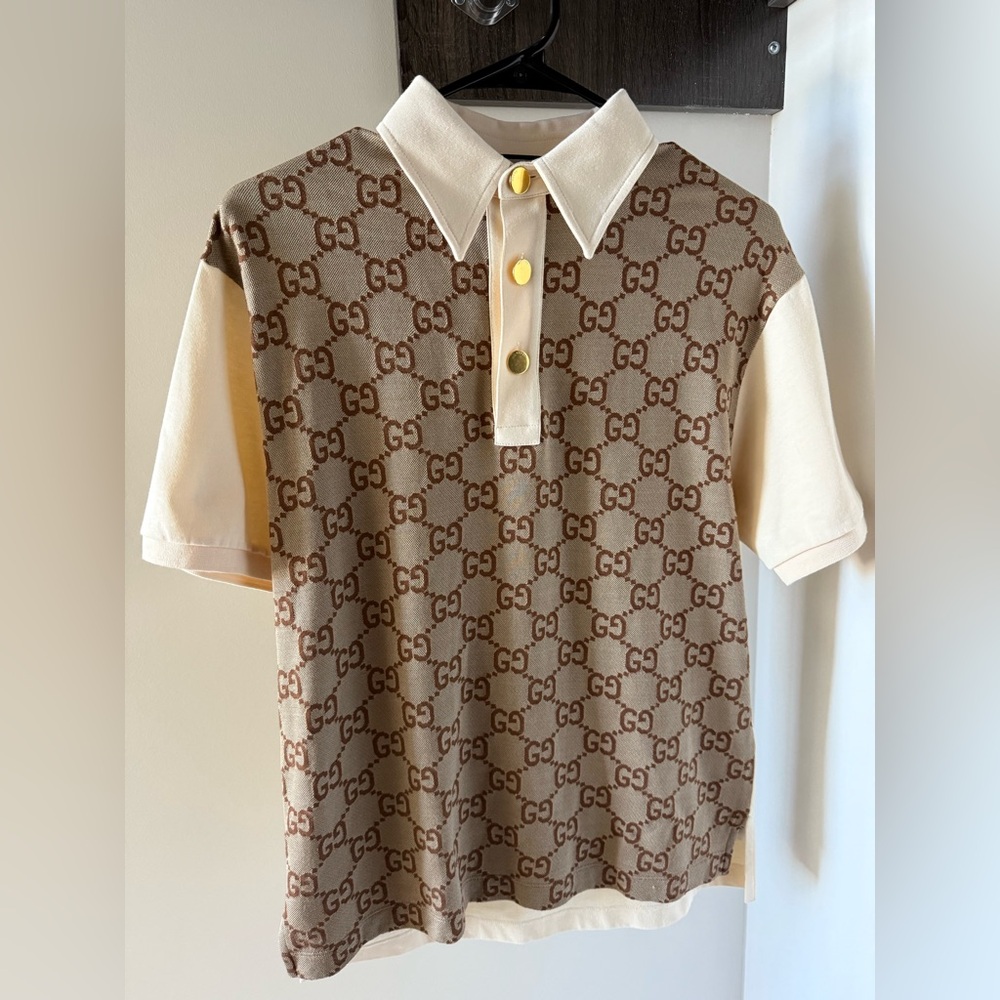 Gucci Jumbo Cotton/Silk Jacquard Polo - Size XS